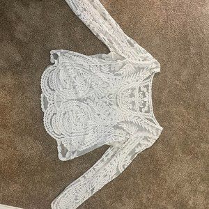 Target lace long sleeved cover-up